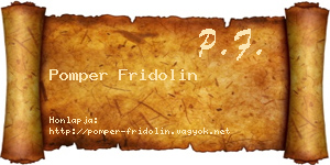 Pomper Fridolin névjegykártya